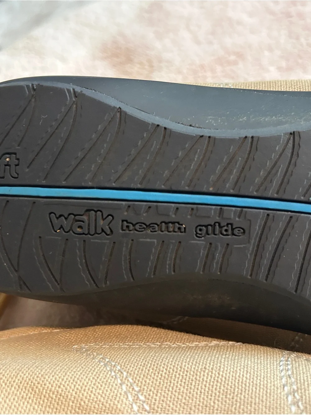 Soft Walk Health Glide Beige and Navy Women's Rocker Shoes